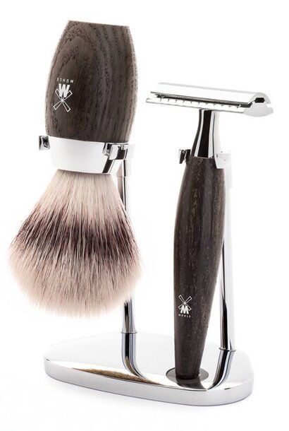 Scheerset Safety razor en Synthetisch haar - Moeras Eik