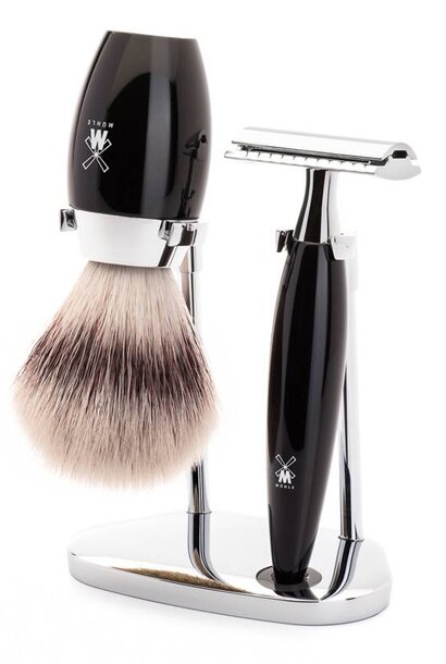 Scheerset Safety razor en Synthetisch haar - Zwart