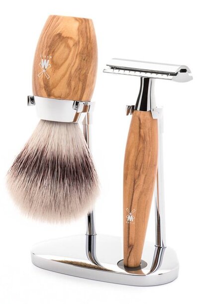 Scheerset Kosmo - Olijfhout - Saf.Razor - Fibre®