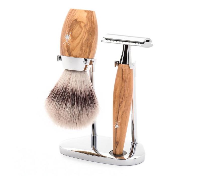 Scheerset Kosmo 3-delig - Olijfhout - Saf.Razor