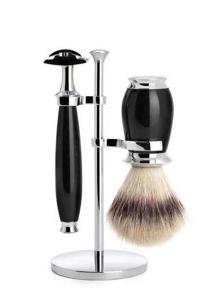 Scheerset Safety razor en Synthetisch haar - Zwart