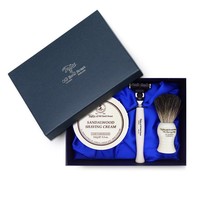 Giftbox scheerkwast, scheermes en scheercrème Sandalwood