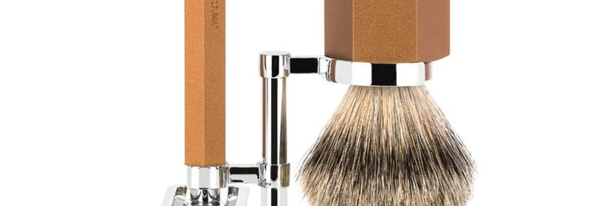 Scheerset Hexagon - Bronze - Saf.Razor - Dashaar
