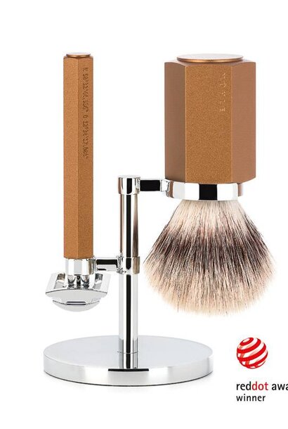 Scheerset Safety razor en Synthetisch haar - Bronze