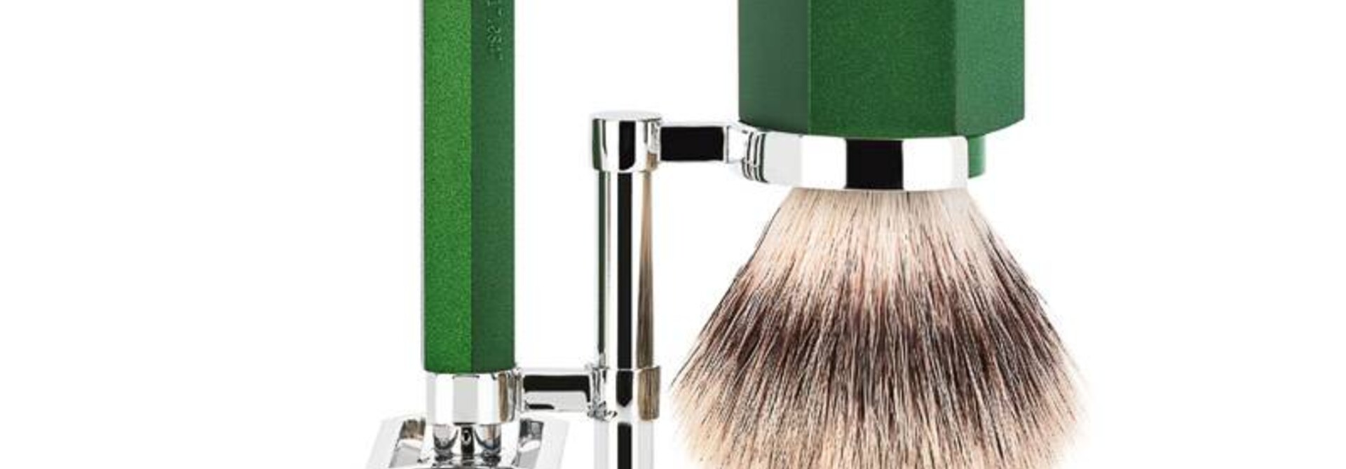 Scheerset Hexagon - Forest - Saf.Razor - Silvertip Fibre®