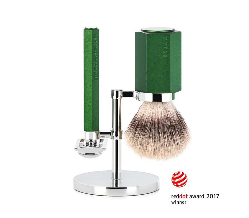 Scheerset Hexagon - Forest - Saf.Razor - Silvertip Fibre®