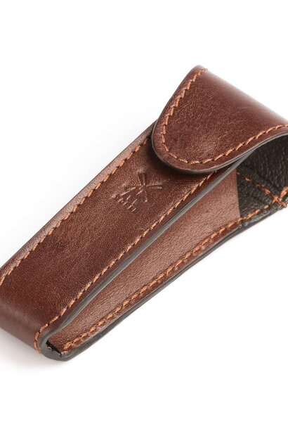 Lederen etui voor safety razor - Bruin