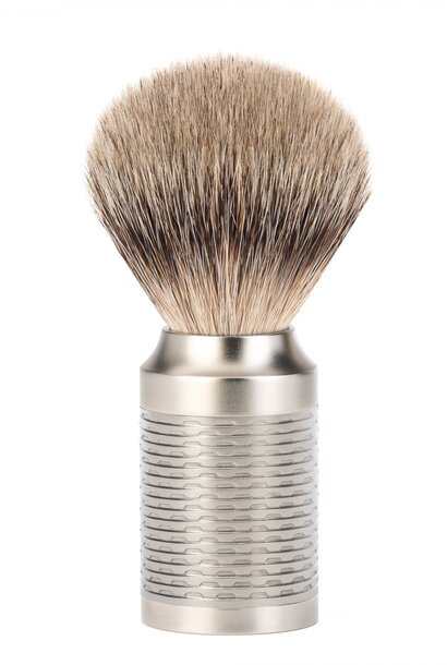 Shaving brush silvertip badger hair - Stainless steel
