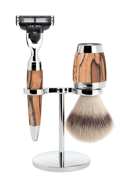 Shaving set Fusion® and synthetic hair - Thuja wood
