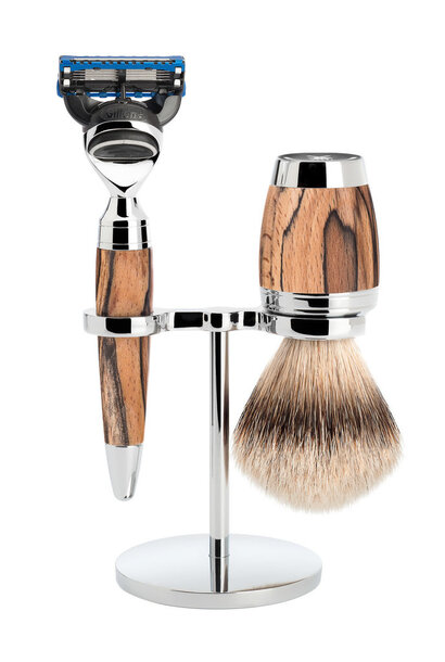 Shaving set Fusion® and badger hair - Spalted beech
