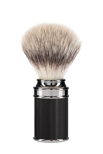Shaving brush synthetic hair - Black Chrome