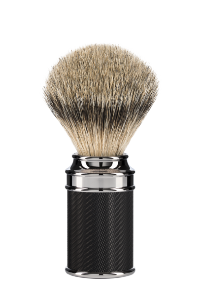 Shaving brush silvertip badger hair - Black Chrome