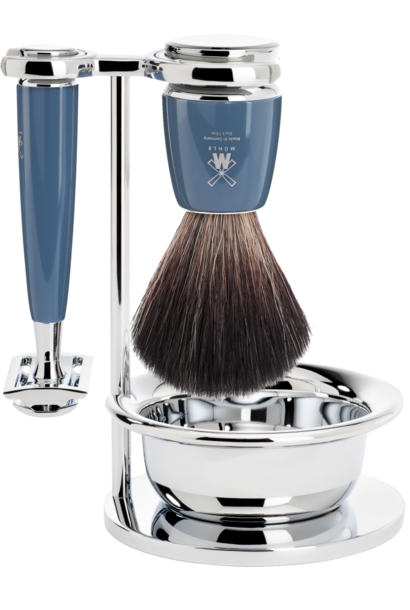 Rasierset Sicherheitsrasierer und Synthetikhaar - Petrol