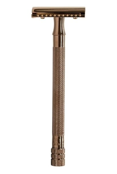 Safety Razor, Lange Handgreep, Rosé Goud Geplateerd