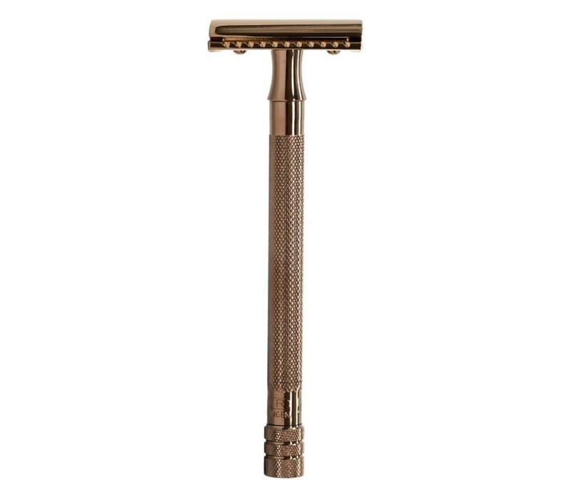 Safety Razor, Lange Handgreep, Rosé Goud Geplateerd