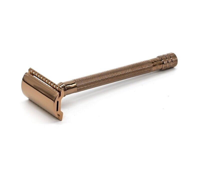 Safety Razor, Lange Handgreep, Rosé Goud Geplateerd