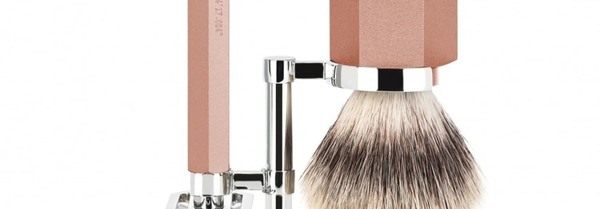 Scheerset Hexagon Sunrise met Silvertip Fibre® Scheerkwast