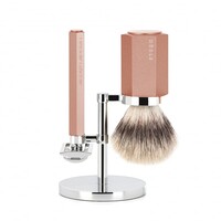 Scheerset Hexagon Sunrise met Silvertip Fibre® Scheerkwast