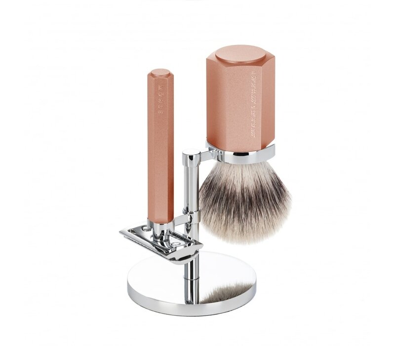Scheerset Hexagon Sunrise met Silvertip Fibre® Scheerkwast