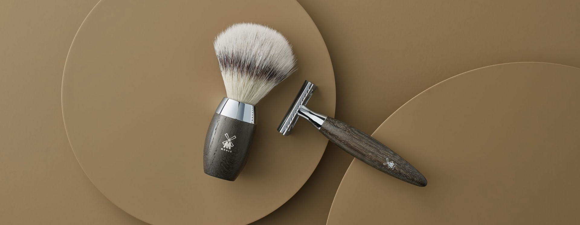 MÜHLE Kosmo serie – Luxe scheersets, kwasten en scheermessen