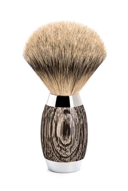 Shaving brush silvertip badger hair - Bog oak