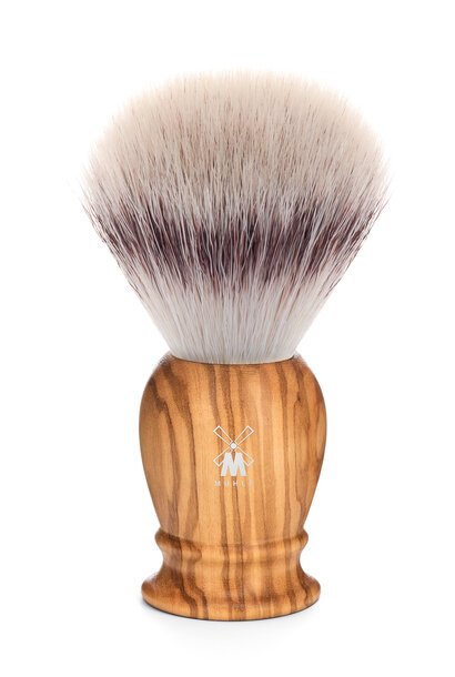 Shaving brush synthetic hair - Olive wood