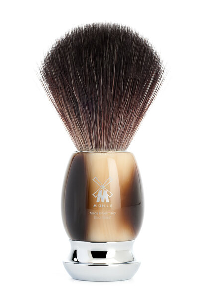 Shaving brush synthetic hair - Horn brown