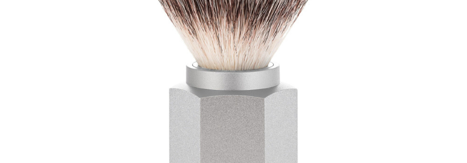 Synthetische scheerkwast - Zilvergrijs RVS - 21mm (M)