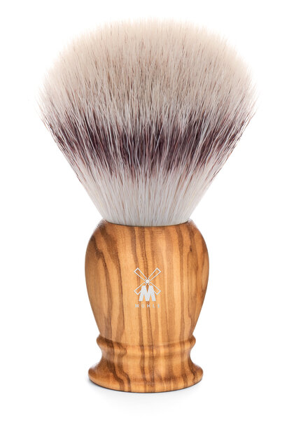 Shaving brush synthetic hair - Olive wood