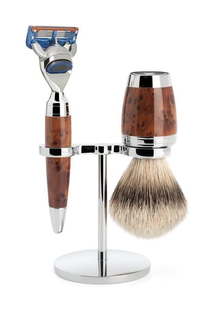 Shaving set Fusion® and badger hair - Thuja wood