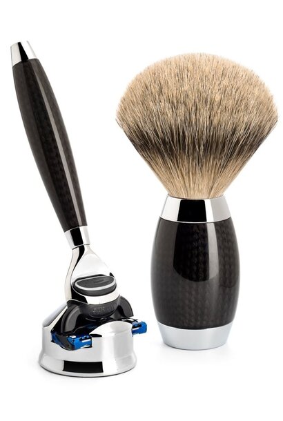 Rasierset Fusion® und Dachshaar - Carbon