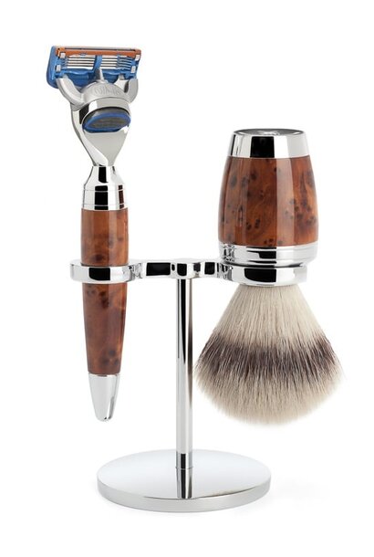 Shaving set Fusion® and synthetic hair - Thuja wood