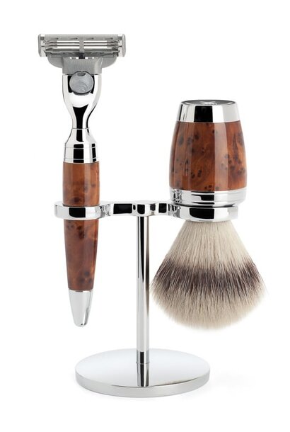 Shaving set Fusion® and synthetic hair - Thuja wood