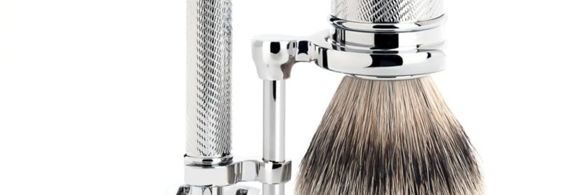 Rasierhobel Rasierset Dachshaar - Chrom - 21mm (M)