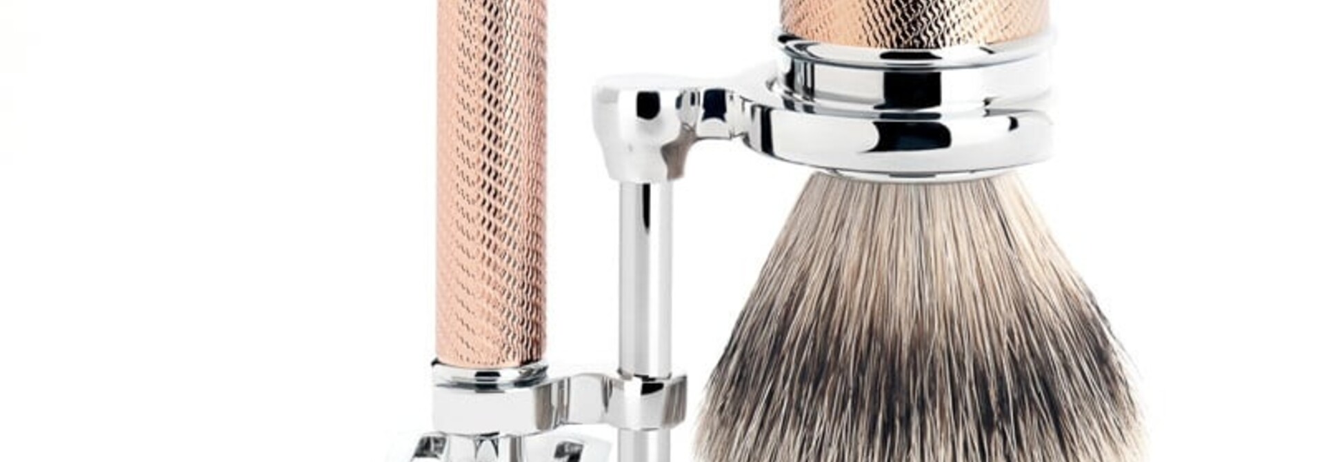 Rasierhobel Rasierset Dachshaar - Roségold - 21mm (M)