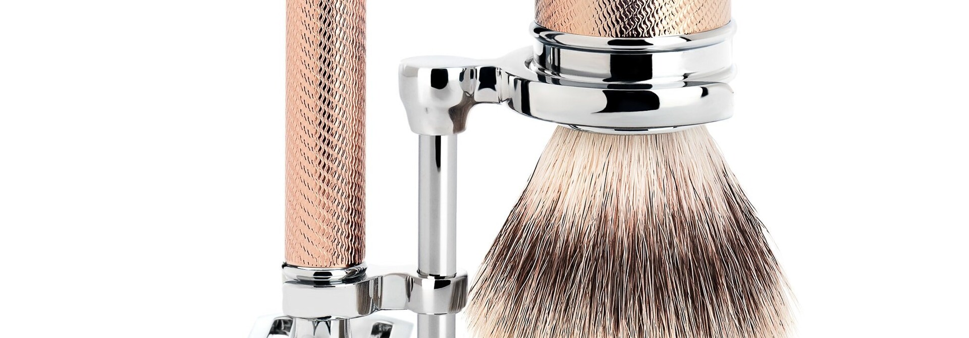 Rasierhobel Rasierset Dachshaar - Roségold - 21mm (M)