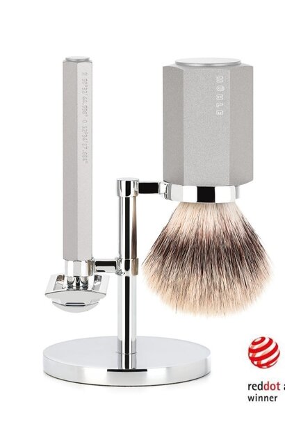 Scheerset Safety razor en Synthetisch haar - Zilvergrijs