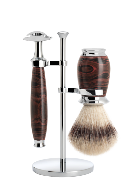 Rasierset Sicherheitsrasierer und Synthetikhaar - Ebonit