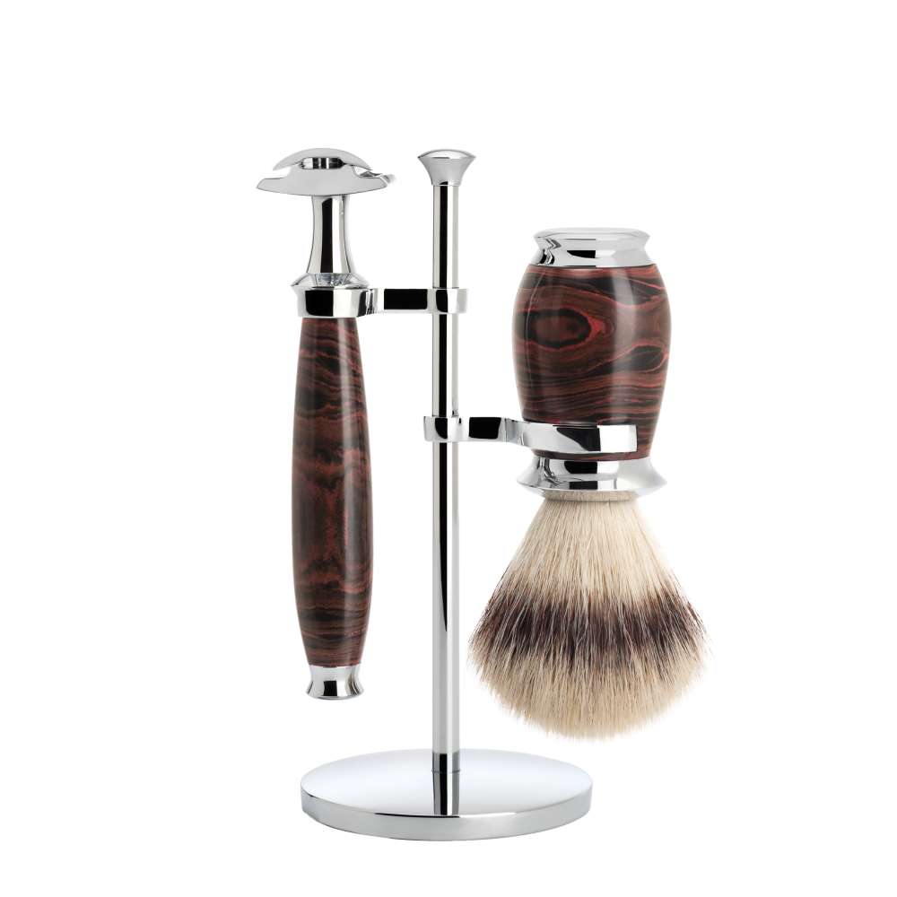 Rasierhobel Rasierset synthetisch - Ebonit-Kunstharz - 21mm (M)-1