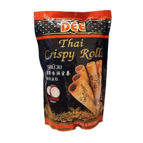Dee Thai Crispy Rolls Snack  - Original Coconut 150g