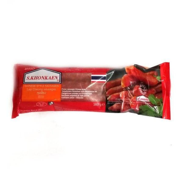 S Khonkaen Chinese Style Sausage -Lap Chong กุนเชียง 360g (Frozen)  PLEASE CHOOSE A.M. DELIVERY ONLY