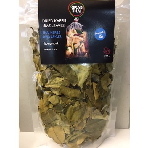 Grab Thai Dried Kaffir Lime Leaves 50g Best Before 31/10/25