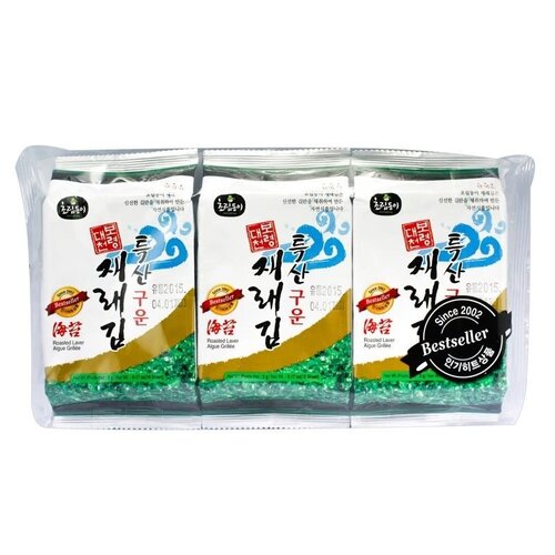 Roasted Laver Algue Grillee Seasoned Seaweed 5g X 3pk