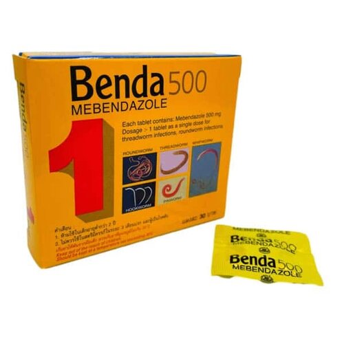 Benda Benda 500mg ยาถ่ายพยาธิ 1 tablet