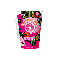 O's Bubble Strawberry Peach Green Tea with Jelly Popping Boba 350ml