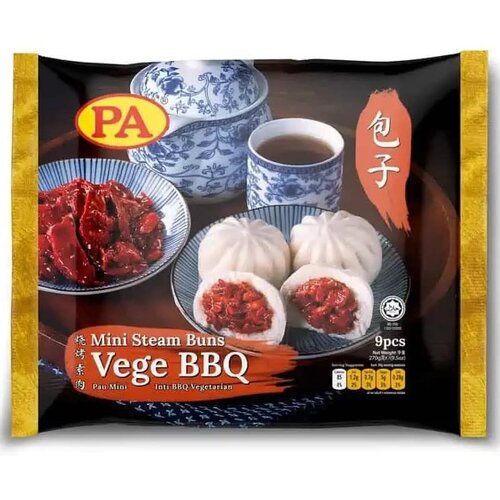 PA Food Mini Vege BBQ Steam Buns (9x30g) FROZEN - CHOOSE NEXT DAYDELIVERY ONLY