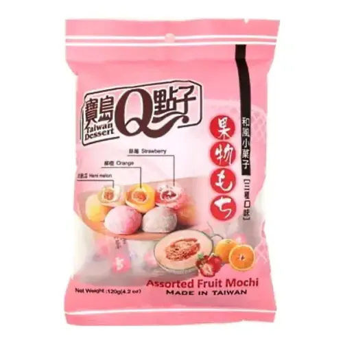 Taiwan Dessert Fruit Mochi Aassorted Fruit Flavour 120g
