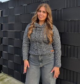 Original south Wollen trui met kabels in grijs "Cambas"