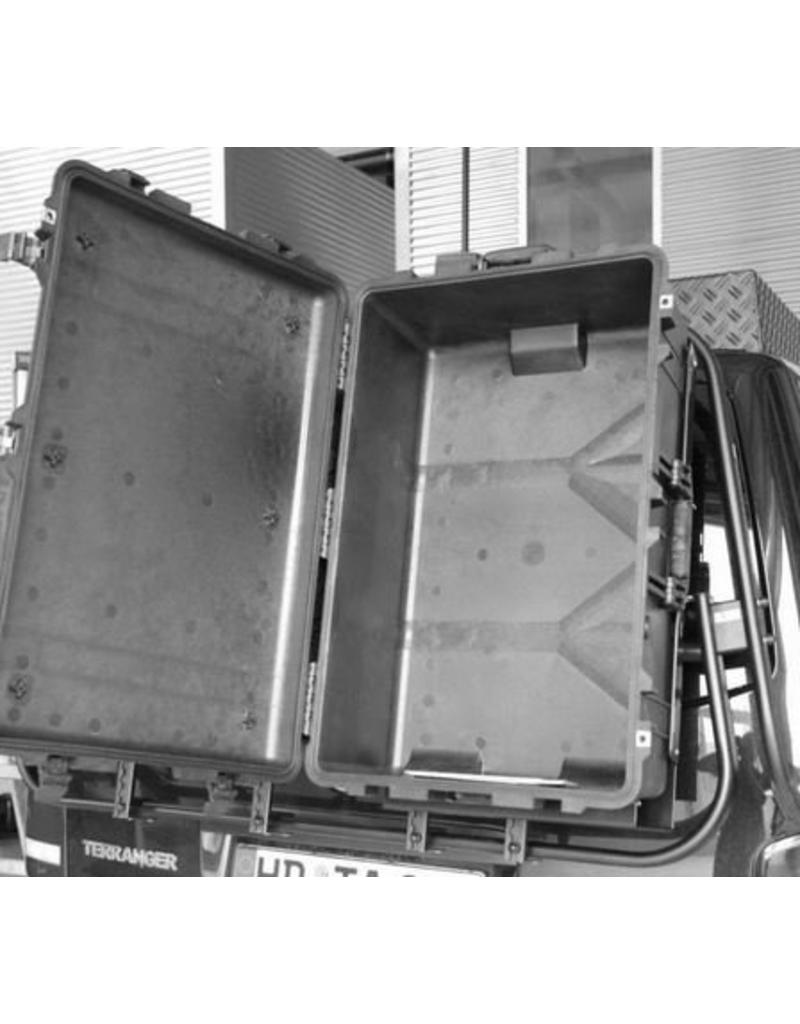 Peli-Box (Hart PVC Box) für unser modulares Heckträgersystem für VW T5/T6 und MB Vito/Viano