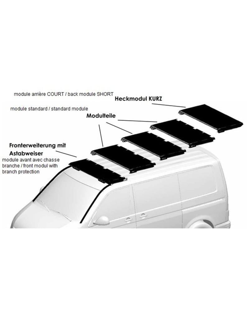 Module portatif arrière LONG pour le GTV-GMB VW T5/6 galerie de toit modulaire